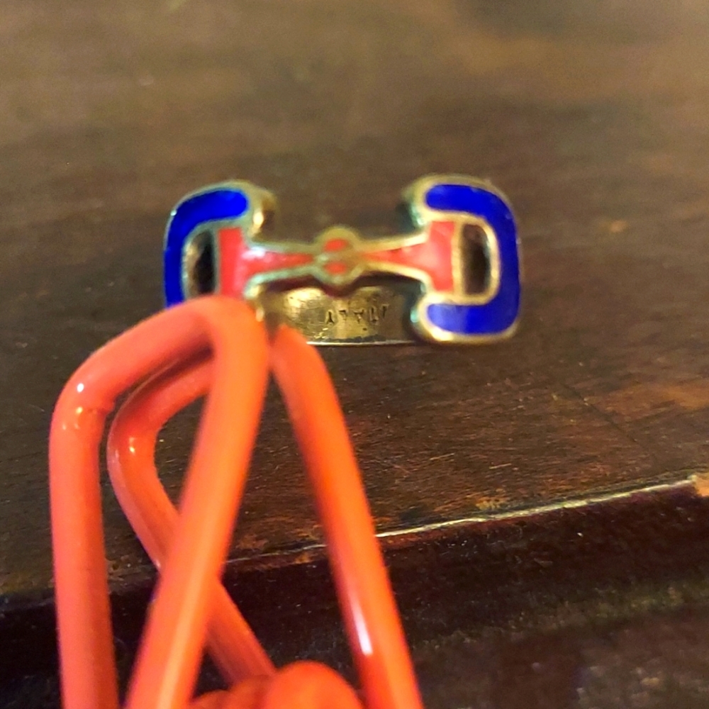Amazing vintage Gucci horsebit ring, 925 unisex, enamel, rare  70's GVC! - Picture 7 of 10